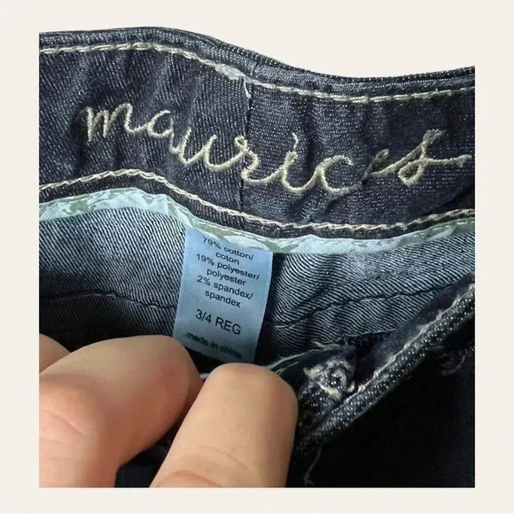 0847. MAURICES DENIM JEANS‎ SIZE 3/4 REGULAR DARK WASH IN COLOR - Picture 5 of 9